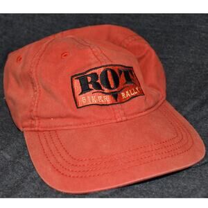 ROT Biker Rally Red Volunteer Adjustable Strap Baseball Cap Hat